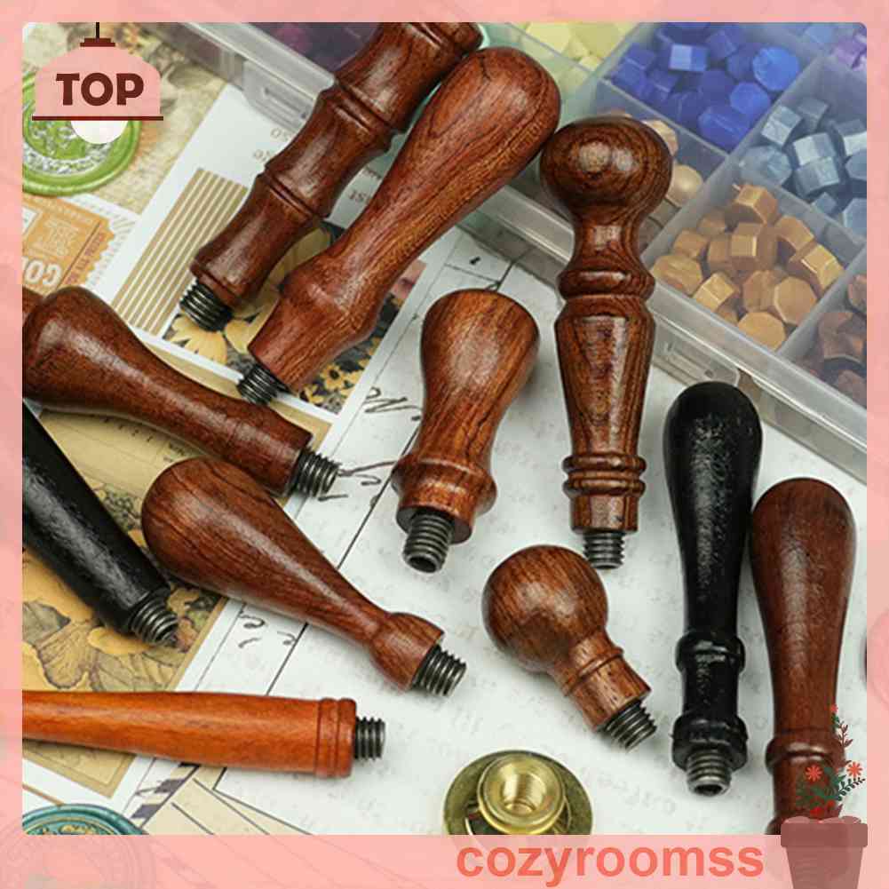 Con Dấu Tay Cầm Gỗ Khắc Hình Hoa Hồng Kiểu Cổ Điển