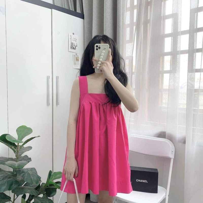 Váy baby doll 2 dây bản to TC6