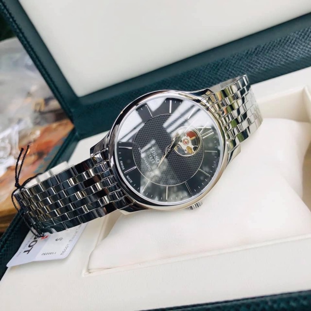 Đồng hồ nam Tissot 1853 Open Heart T063.907.11.058.00 40mm, máy cơ Automatic, lộ cơ góc 12h, kính Sapphire