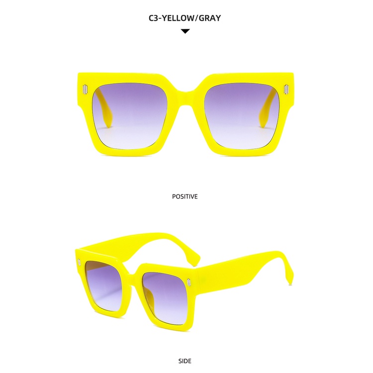 Kính mát gọng vuông cỡ lớn làm từ kim loại phong cách Âu Mỹ thời trang 2021 cho nam và nữ