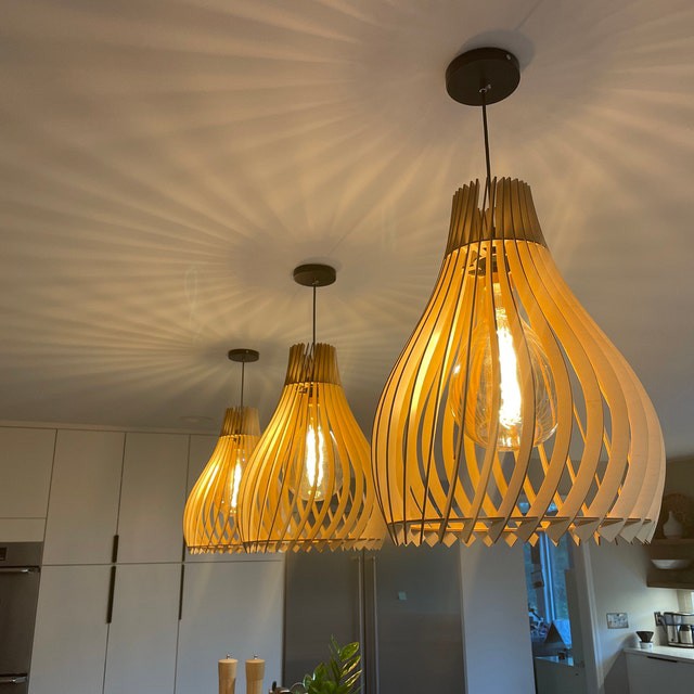 Đèn gỗ trang trí, thả trần , đèn decor hình Xoắn Ốc cao cấp GD125