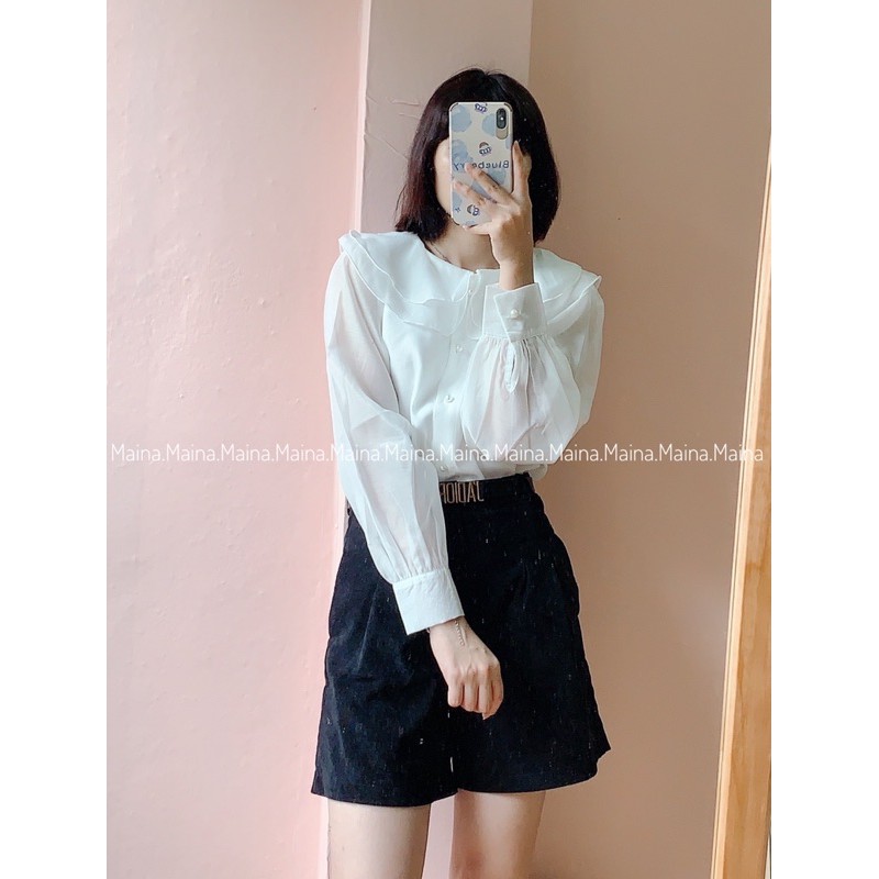 Áo voan cúc ngọc sang chảnh 2 lớp QC [ẢNH THẬT/SẴN