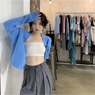 Áo cardigan len basic, dáng ngắn, cổ V (có ảnh thật)