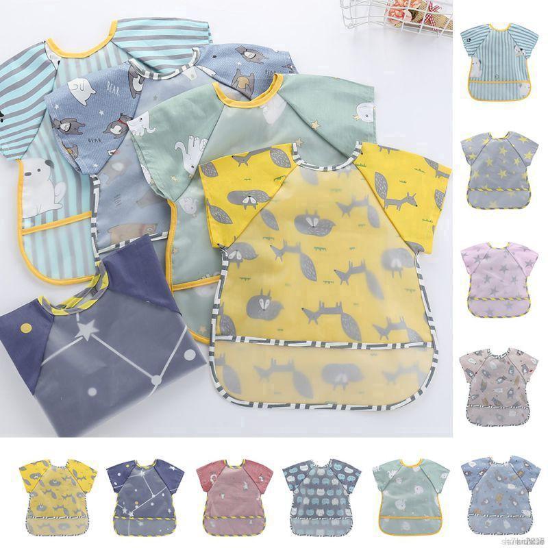 Yếm Ăn Ngắn Tay Chống Thấm Nước Cho Bé