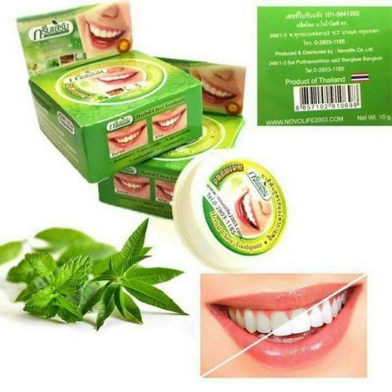 Kem tẩy trắng răng Green Herb  25g tặng hủ nhỏ 10g