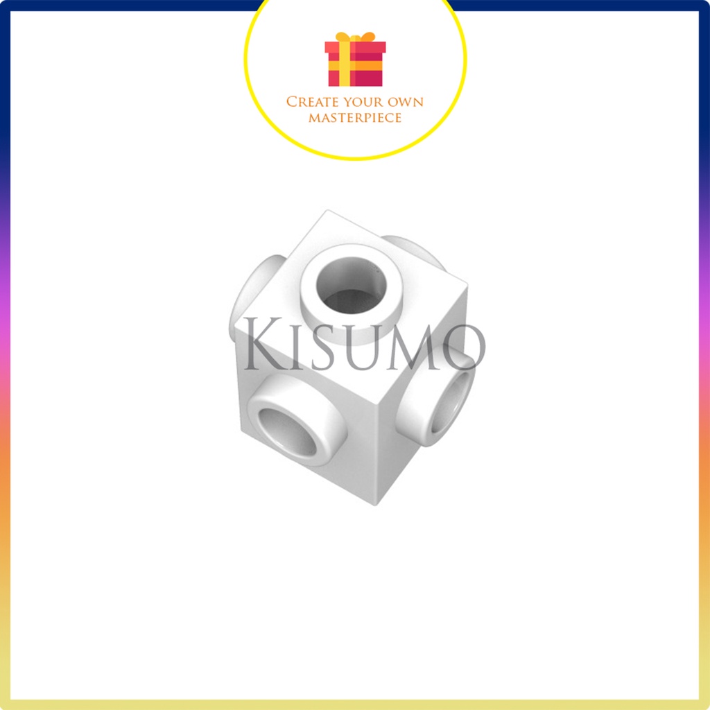 Đồ chơi giáo dục lắp ráp   logo moc combo 5 gạch 1x1 có 4 nút bên a23 4733