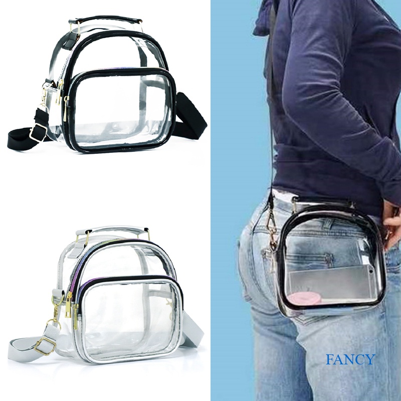 Fancy Túi Đeo Chéo Mini Bằng PVC Trong Suốt Phong Cách Thể Thao Unisex