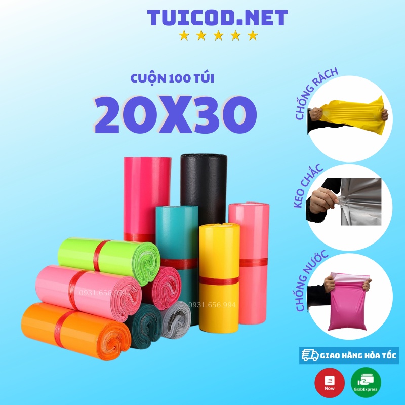 Túi Gói Hàng Size 20x30cm Cuộn 100 Cái Có Sẵn Keo Dán Niêm Phong Giá Xưởng