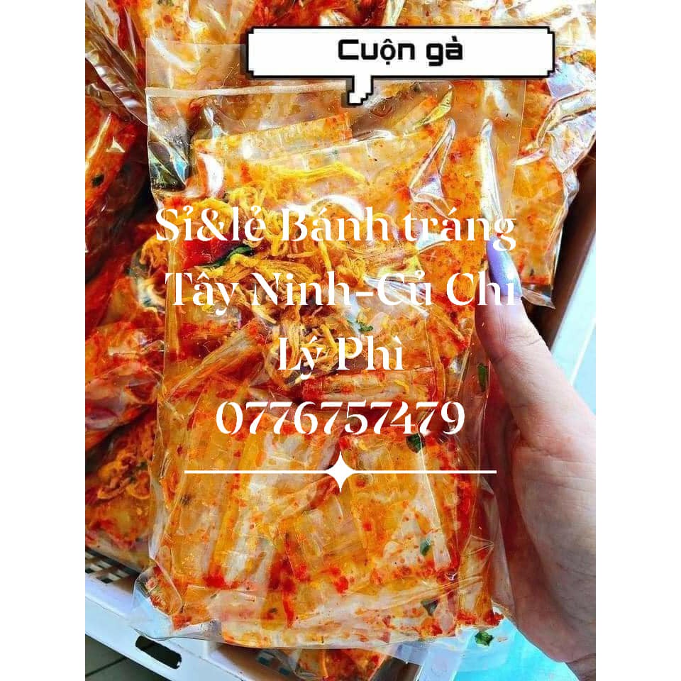 Sỉ 10 bịch bánh tráng thập cẩm tôm cuộn gà