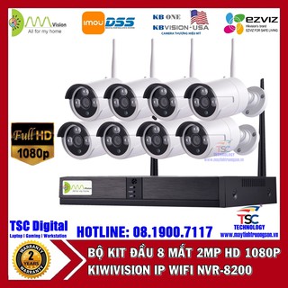 Bộ Đầu Ghi Camera Wifi KIWIVISION NVR HD + 8 Camera Wifi 2.0M HD 1080P