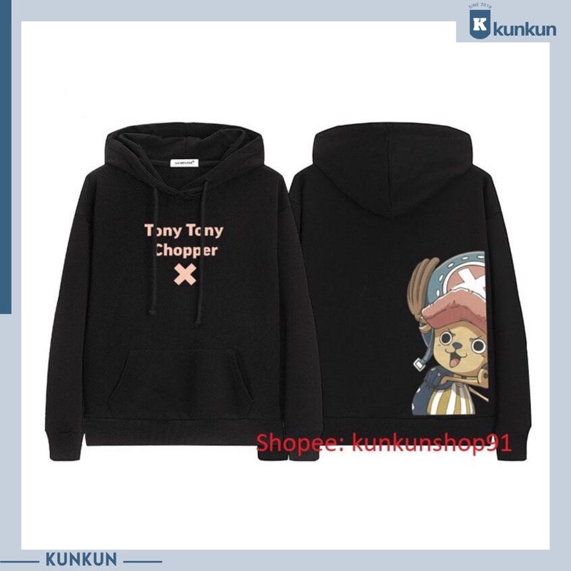 Áo Hoodie Dài Nỉ Ấm One Piece Luffy, Chopper Nam Nữ Đủ Size