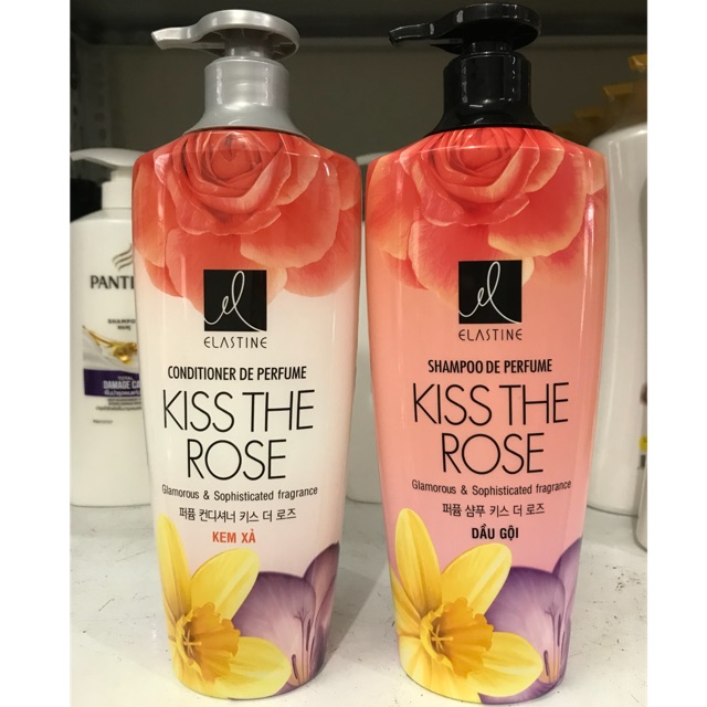 [Combo] Dầu gội + Kem xả  Nước Hoa Elastine Kiss The Rose 600ml