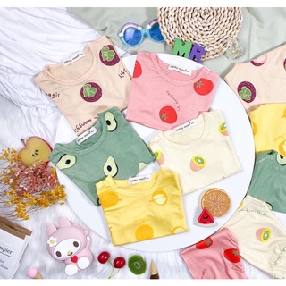 Bộ quần áo dài tay Minky mom thun lạnh họa tiết trái cây cho bé [BABY KHOAI]