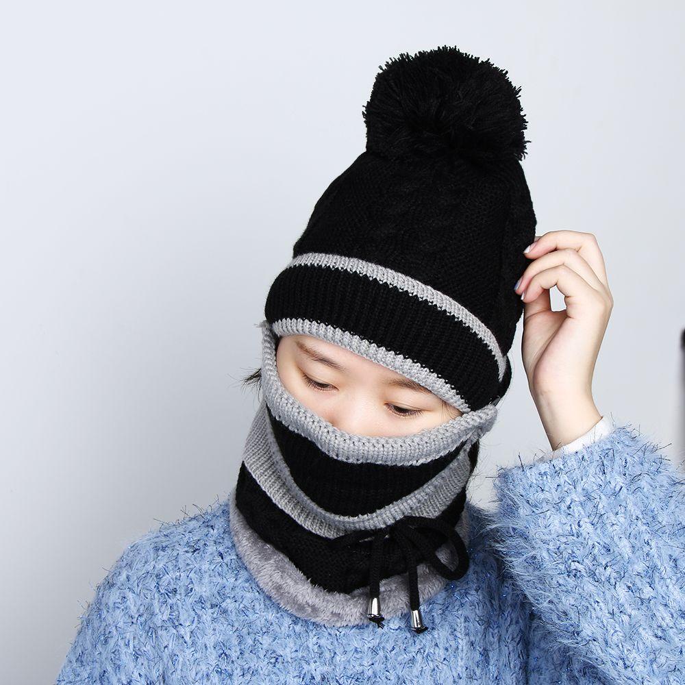 Mũ Beanie Màu Trơn Giữ Ấm Mùa Đông Cho Nữ