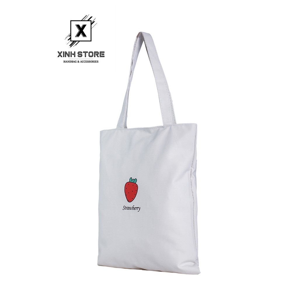 Túi Vải Đeo Vai Tote Bag Trái Dâu XinhStore