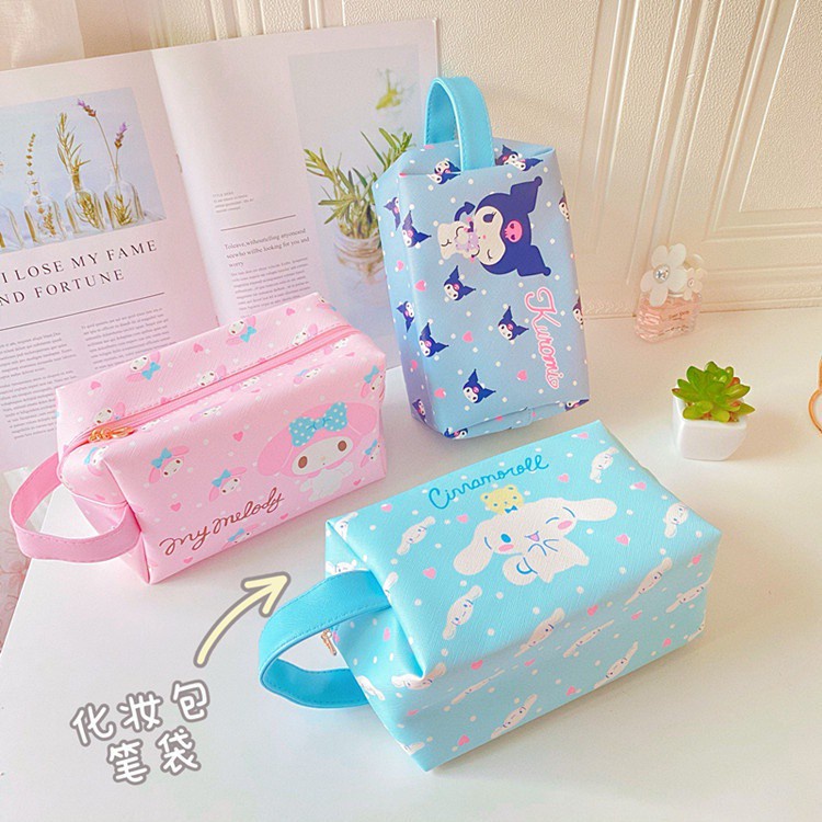 Túi đựng mỹ phẩm da PU 21cm họa tiết hoạt hình dễ thương