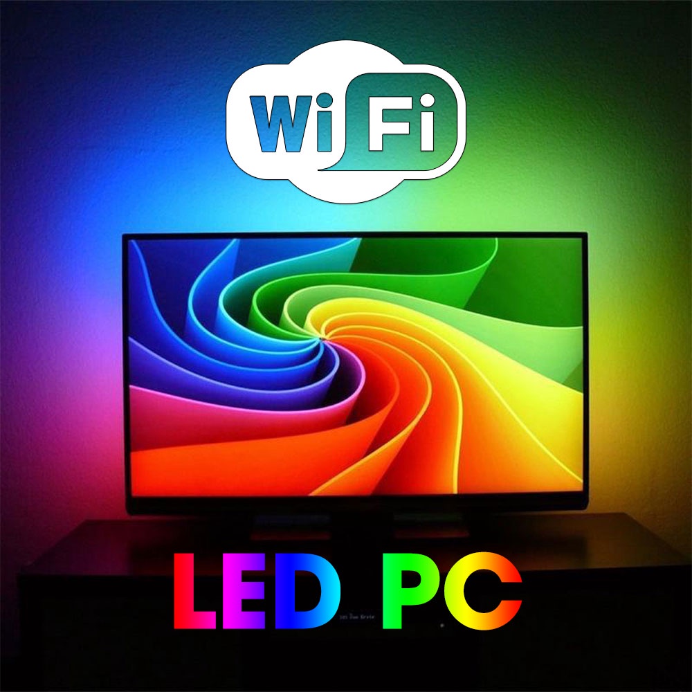 [CHÍNH HÃNG]Đèn led Ambilight WiFi sáng theo màn hình máy tính - 80 hiệu ứng nháy theo nhạc - 40 hiệu ứng app smartphone