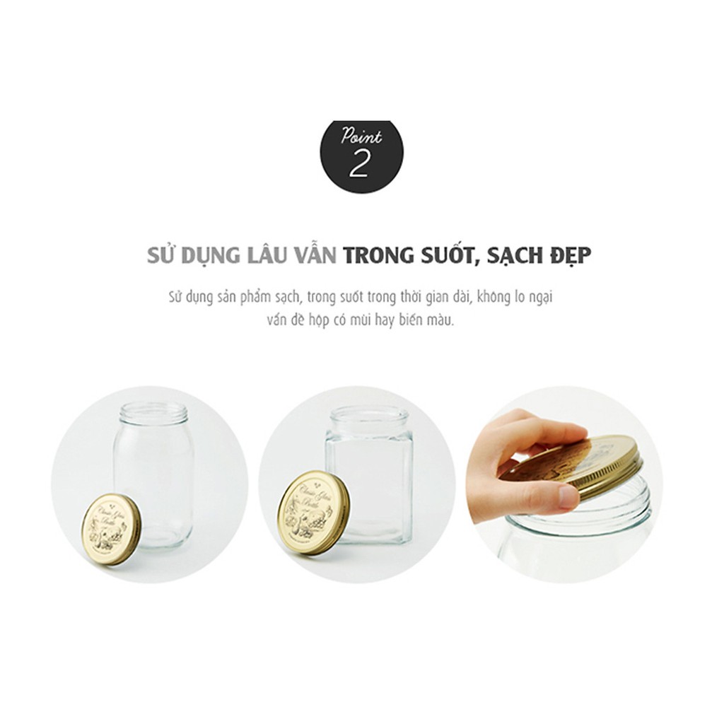 Hũ Đựng Thực Phẩm thủy Tinh Lock&amp;Lock LLG565, LLG566, LLG567, LLG568