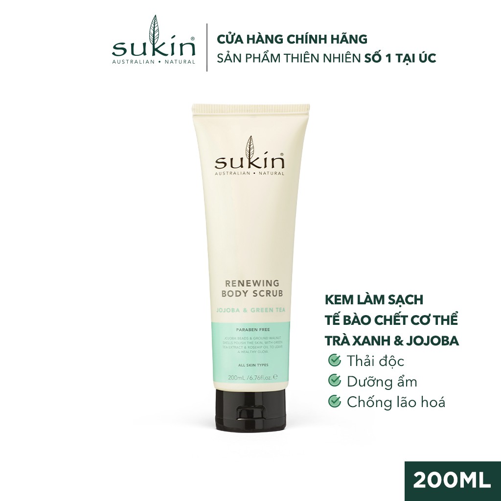 Kem Làm Sạch Tế Bào Chết Cho Cơ Thể Với Trà Xanh Và Jojoba Sukin Renewing Body Scrub Greentea & Jojoba 200ml | BigBuy360 - bigbuy360.vn