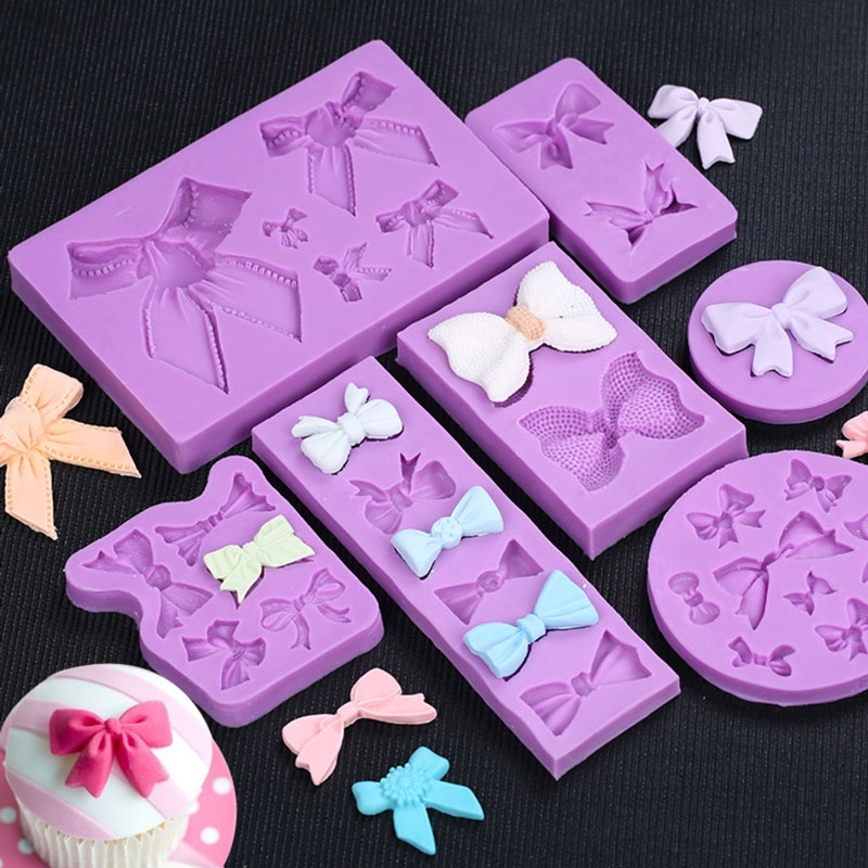 Khuôn Silicone Nhiều Kích Thước Tạo Hình Nơ Trang Trí Bánh Cho Nhà Bếp