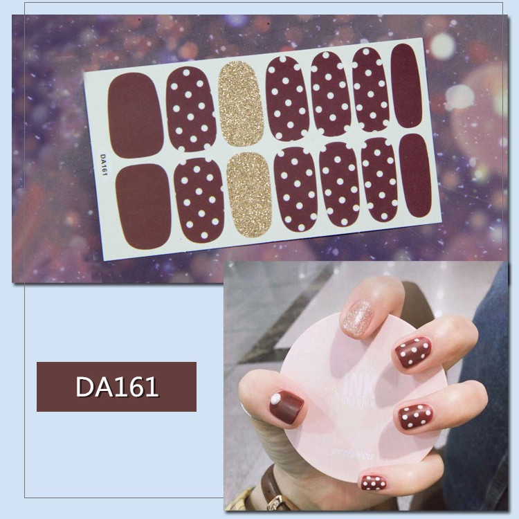 Bộ nail sticker 14 miếng dán móng tay trang trí 3D DA161-DA180 xinh xắn chống thấm nước