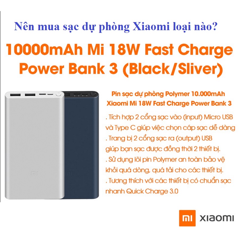 Sạc Dự Phòng Xi.aomi 10000mAh gen3 PLM02ZM Cầm cực nặng tay chắc chắn sạc 2-3 lần cho mọi loại điện thoại