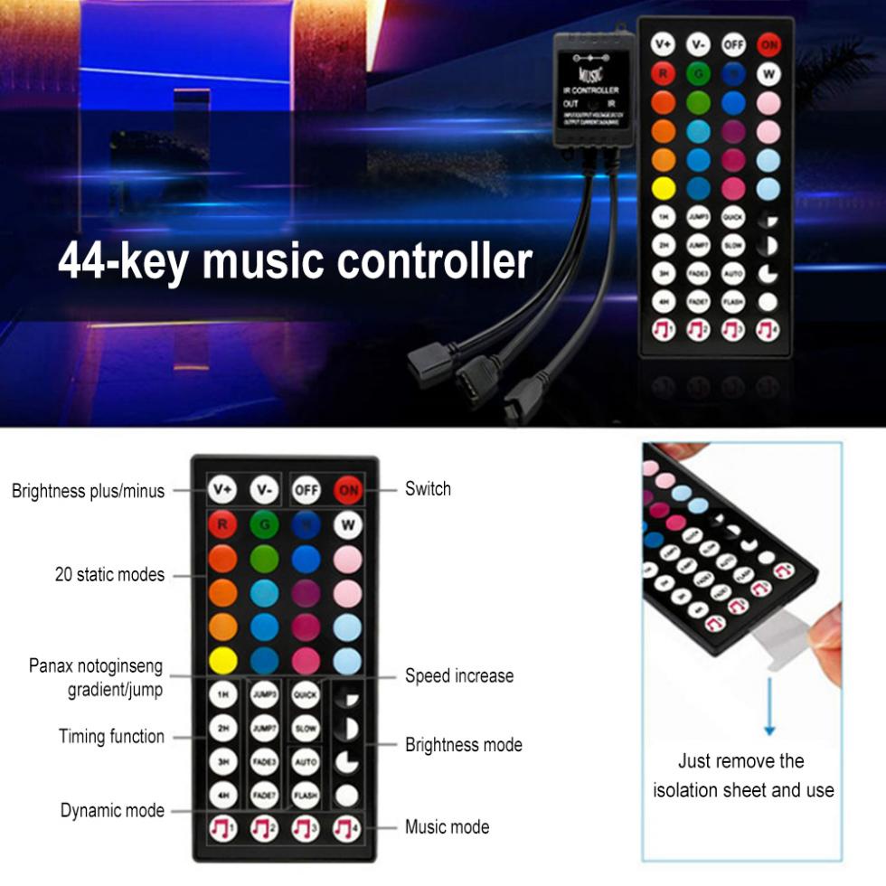 Bộ điều khiển led dây 5m RGB cảm ứng nhảy theo nhạc - Led music controller-C13