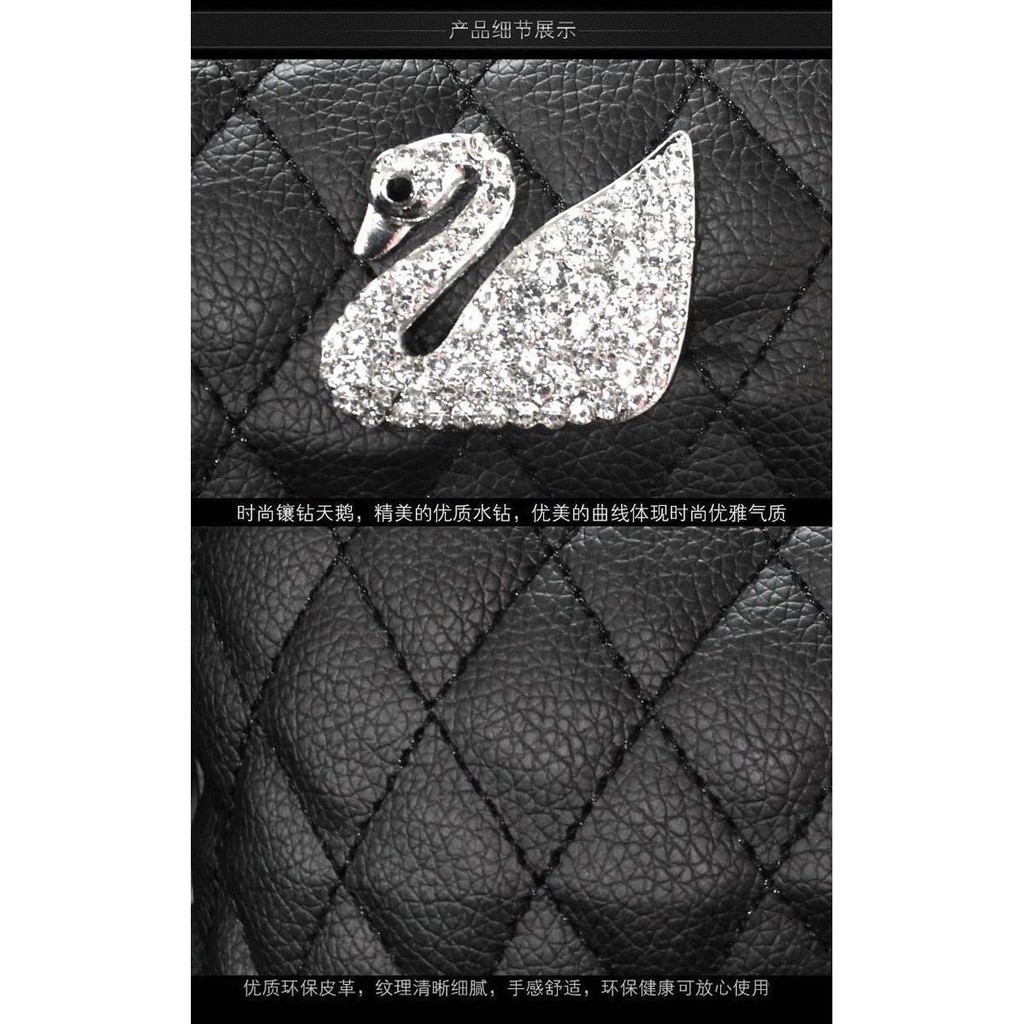 【Ready Stock】 Diamond Swan Car Interior Seat Pillow Waist Pillow Car Neck Headrest Pillow RXAt