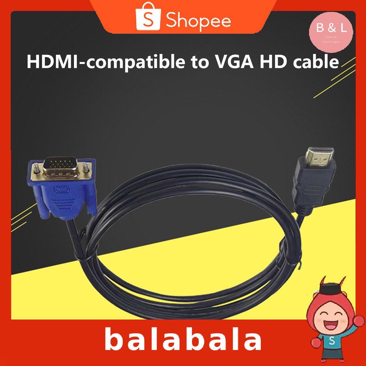 Dây Cáp Vga 1m Dạng Vòng Đôi Từ Tính Chống Sốc Chất Lượng Cao