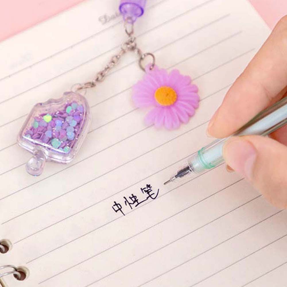 Bút mực gel hình cây kem đính kim sa màu đen dễ thương