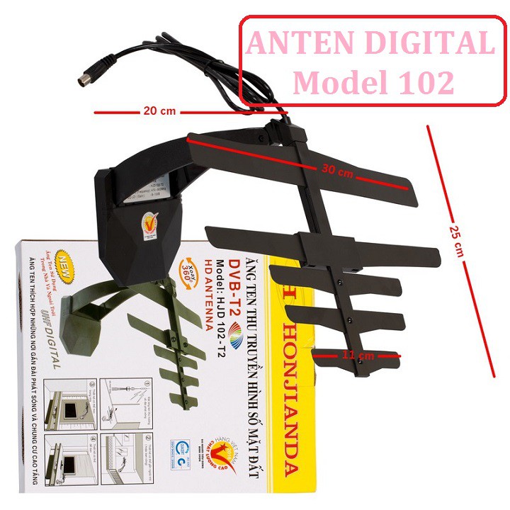 ANTEN Tivi Kỹ Thuật Số DVB T2 Model HJD 102  - ANTEN  KỸ THUẬT SỐ VÀ TIVI TÍCH HỢP DVB-T2  ANTEN DVB