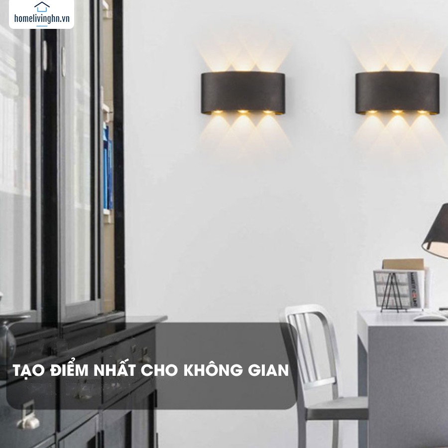 Đèn Led hắt tường 2 chiều sáng dán tường chống nước trang trí phòng khách, ban công cầu thang