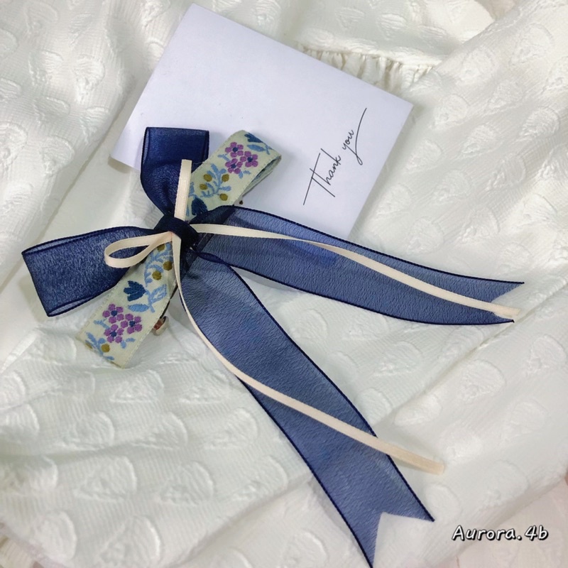 kẹp nơ ruy băng cổ trang thanh lịch-handmade