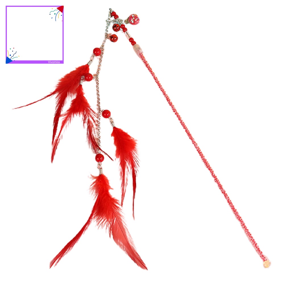 Gậy Trêu Mèo Đính Lông Vũ Chống Cào Tiện Dụng