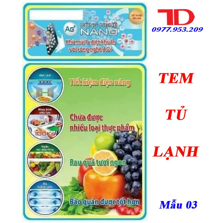 Tem dán tủ lạnh trang trí + tặng băng keo 2 mặt