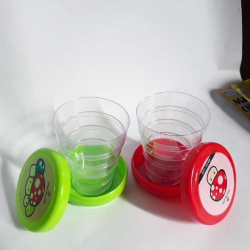 [FREE SHIP 50K] Cốc uống nước gập gọn tiện dụng, cốc nhựa có nắp đậy gập gọn loại to