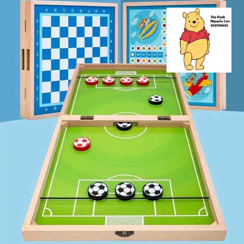 Đồ Chơi Thông Minh Cờ 3in1: Cờ Vua, Cờ Cá Ngựa và Cờ Búng, bộ cờ 3in1 bằng gỗ cho bé, đồ chơi giáo dục cho bé