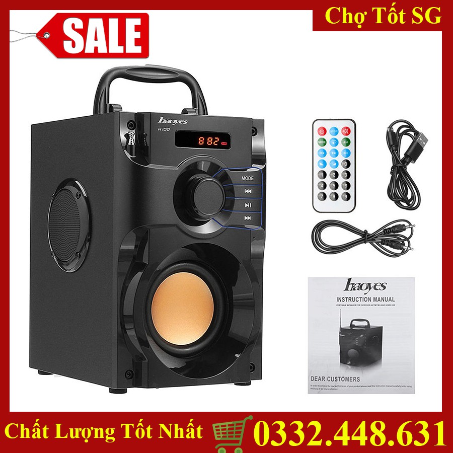 Loa Nghe Nhạc Bluetooth RS A100 Cao Cấp Siêu Bass, Siêu Trầm, Có Điều Khiển Từ Xa, Nghe Cực Êm
