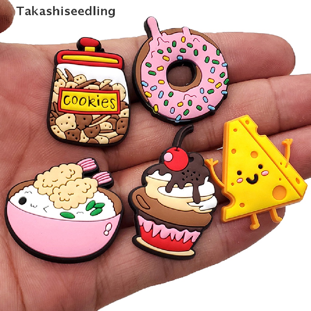 (Takashiseedling) Giày Đục Lỗ Bằng PVC Mềm Trang Trí Giày Có Khóa Cài Có Thể Tháo Rời Bán Chạy