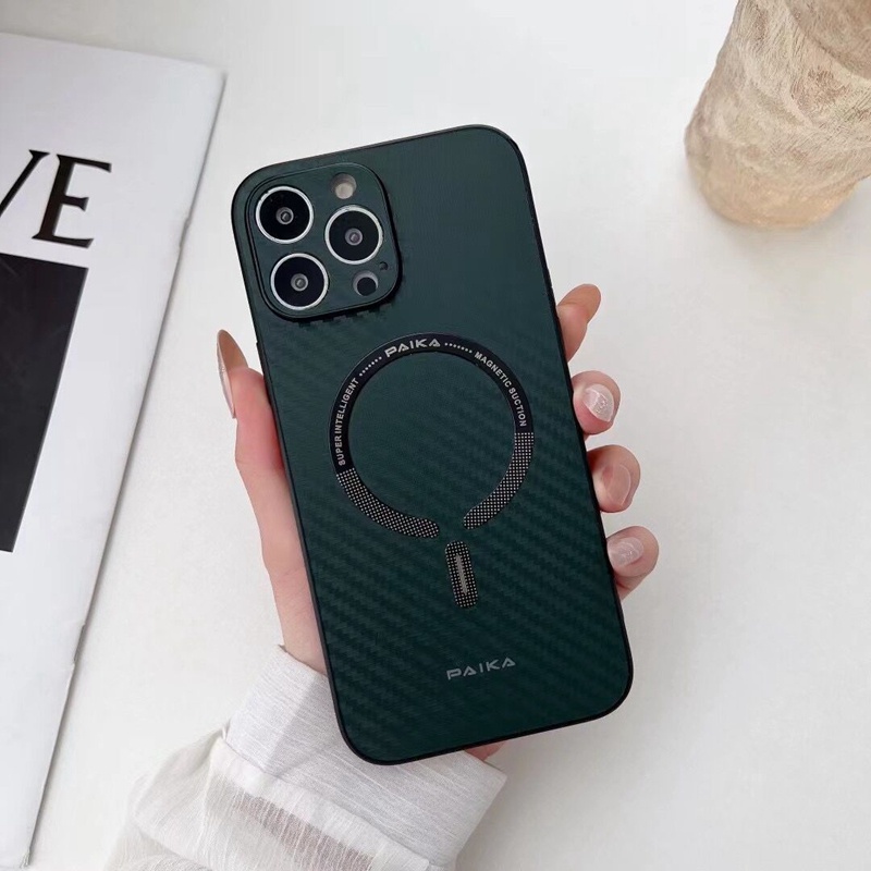 Ốp Điện Thoại PC Sợi Carbon Mặt Nhám Từ Tính Cho iPhone 11 Pro Max 12 Pro Max 13 Pro Max 14 Pro Max