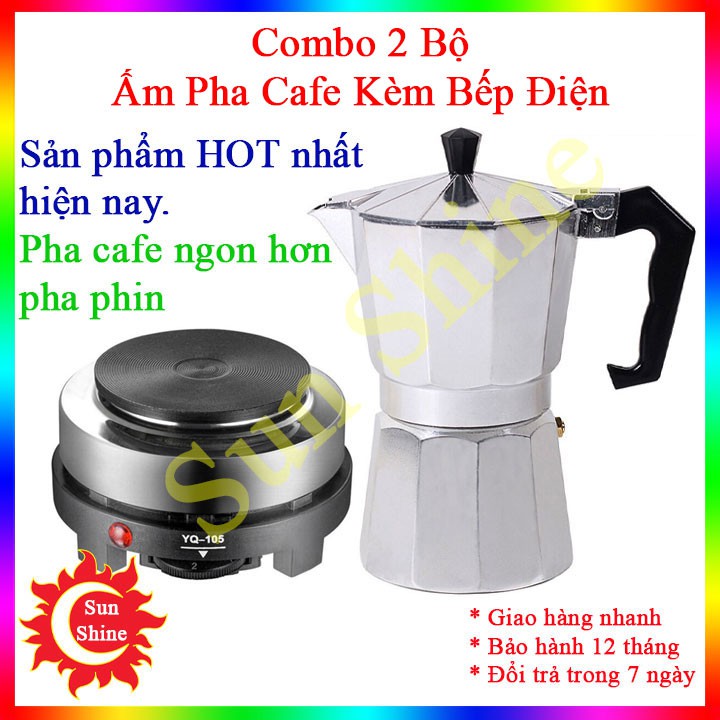 Ấm Bình Pha Cà Phê Kèm Bếp Điện 500w  Bảo Hành 12 Tháng  Dụng Cụ Pha Chế Cafe