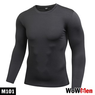 Áo Thun Nam Trơn Body Dài Tay Thun Lạnh Đen - M101