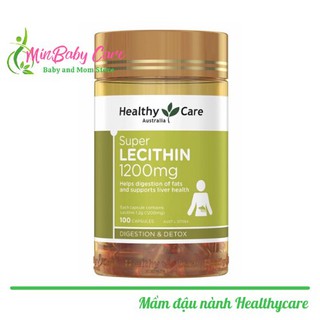 [ Chính Hãng] Mầm Đậu Nành Lecithin Healthy Care 1200mg ( Mẫu mới )