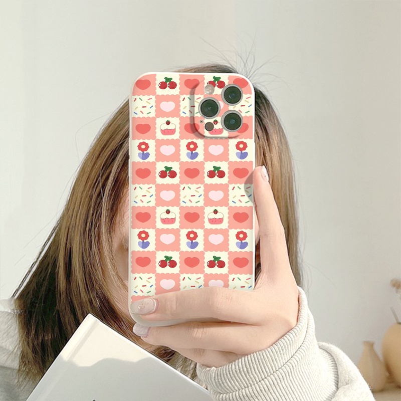 Ốp lưng iphone caro flower trending ốp iphone cạnh vuông 11/12/13/pro/max/plus/promax/6/6plus/6splus/7plus/8/8plus/xr/xs