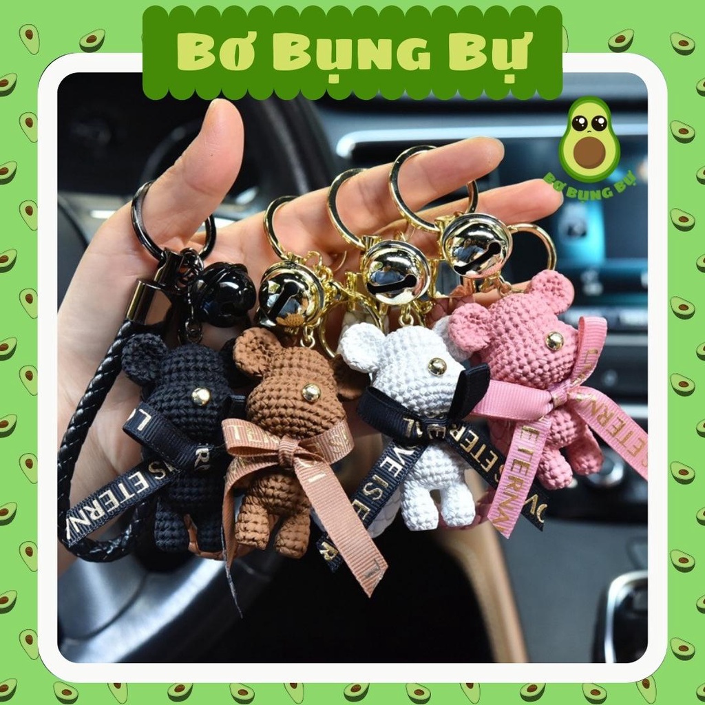 Móc khóa Bearbrick nơ cute dùng làm phụ kiện móc khóa balo