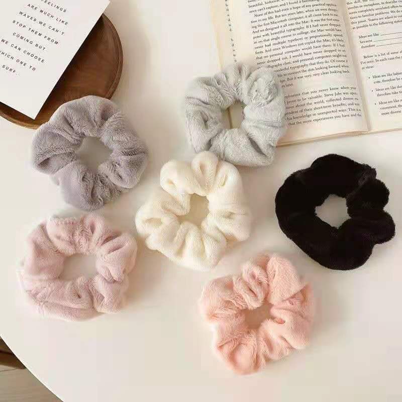 [Mã FAMARAL1 giảm 10K đơn 50K]Cột Tóc Vải Nhung Scrunchies Trơn, Dây Buộc Tóc Scrunchies