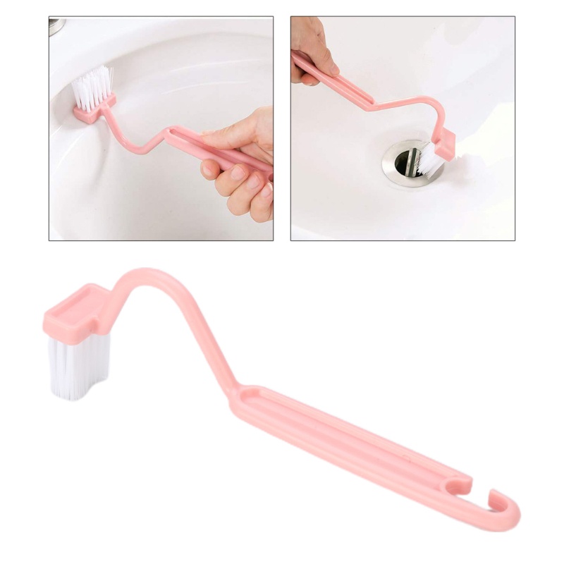 Bàn Chải Vệ Sinh Toilet 8 Inch Tay Cầm Dài Hình Chữ V Màu Xanh Dương/Xanh Lá/Hồng