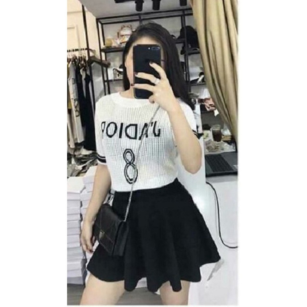 Chân váy xoè ngắn trên gối (dài 42cm) Basic thời trang