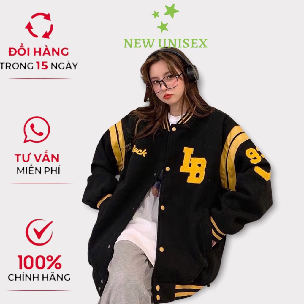 [ HOT] Áo Khoác Dù BOMBER LB phối Tay Unisex Nam/Nữ From Rộng 2 Lớp [NewUnisex]