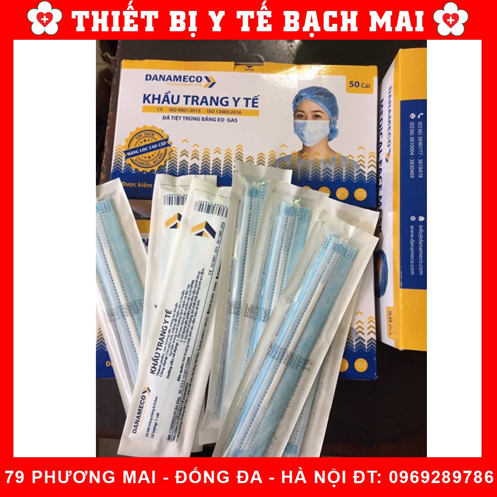Khẩu Trang Y Tế Danameco Đã Tiệt Trùng CAO CẤP 3 Lớp [Hộp 50 Cái]